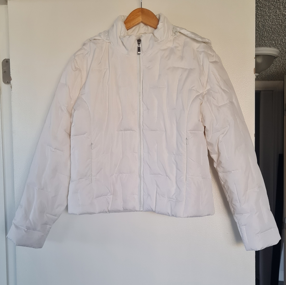 Women's Santco White Puffer Jacket, L